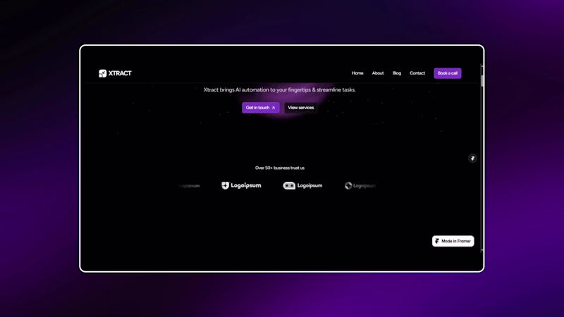 Cover image for Xtract - AI Automation Agency Landing Page Design