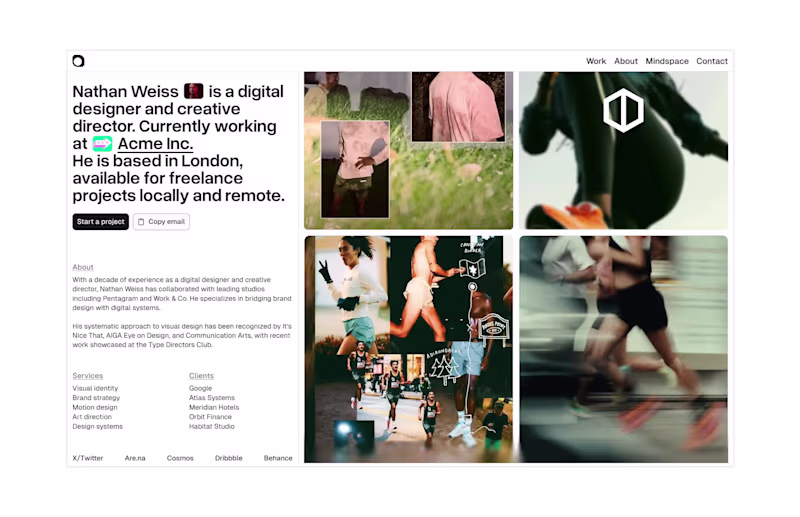 Cover image for Swiss style portfolio landing page 