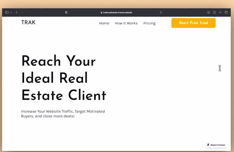 Cover image for  Framer Landing Page Design for Real Estate App
