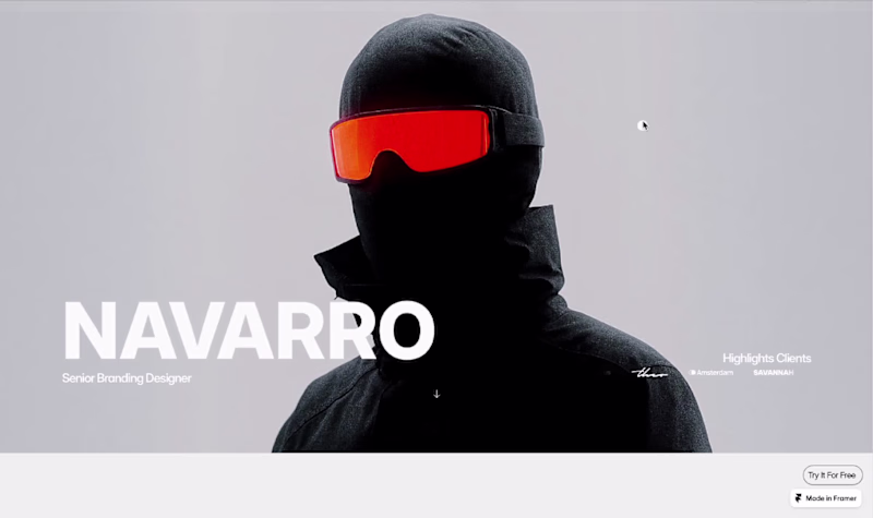 Cover image for Navarro — Modern Framer Portfolio for Freelance Designers