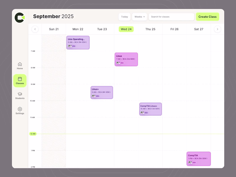 Cover image for Class scheduling calendar for teachers