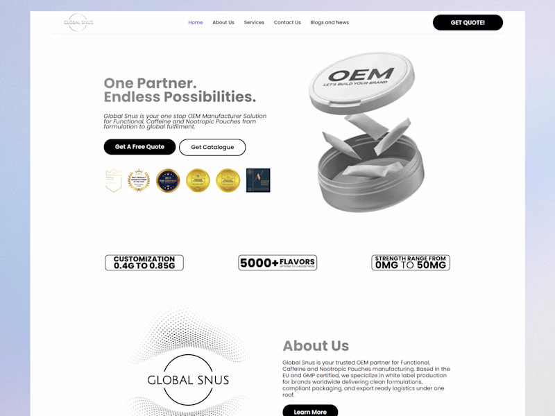 Cover image for Global Snus | Brand, Web & Marketing Partnership