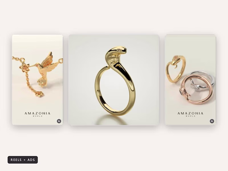 Cover image for Amazonia: Social Media, Branding & 3D for a Jewelry Brand