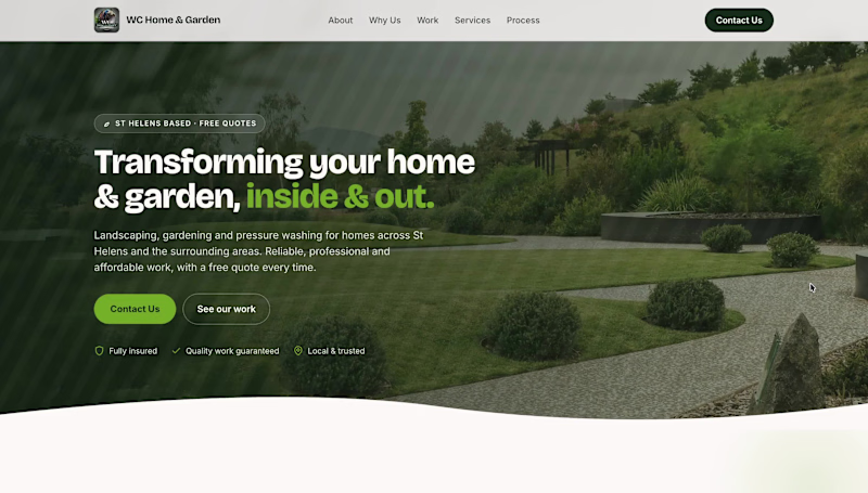 Cover image for Landscaping Website for WC Home