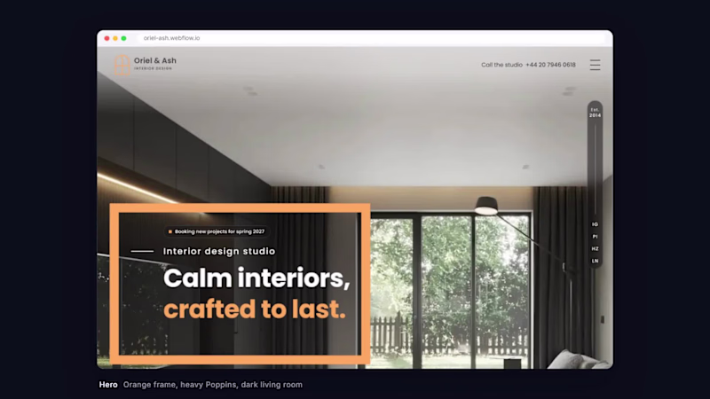 Cover image for Oriel & Ash designs calm,