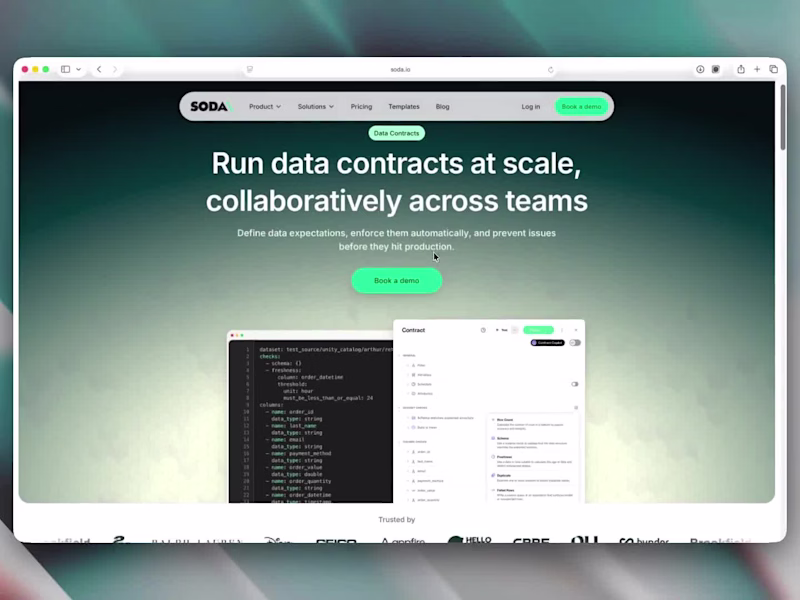 Cover image for Soda.io - Data Contract Templates for Series B SaaS Startup