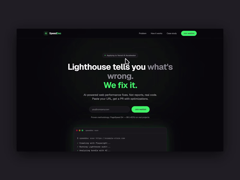 Cover image for SpeedDoc: AI-powered web performance optimization