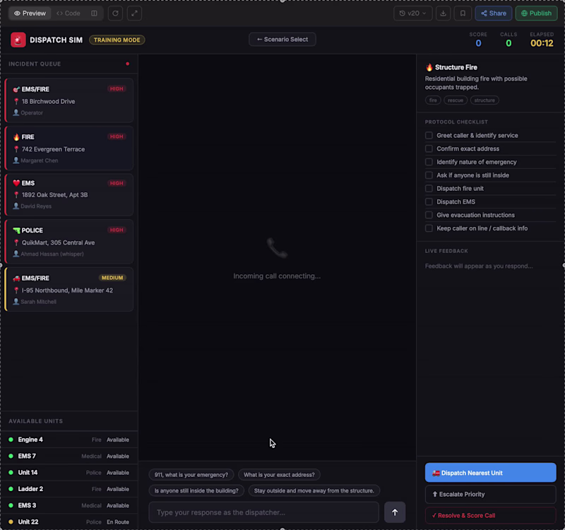 Cover image for DispatchSim is a high-utility training