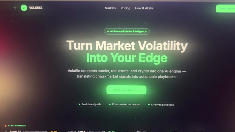 Cover image for VOLATILE is designed for Market