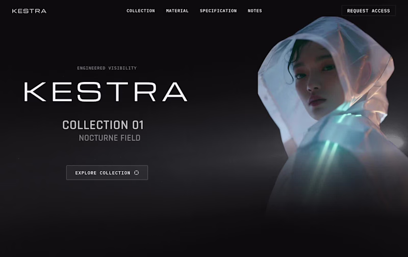 Cover image for Kestra - A futuristic fashion brand page 