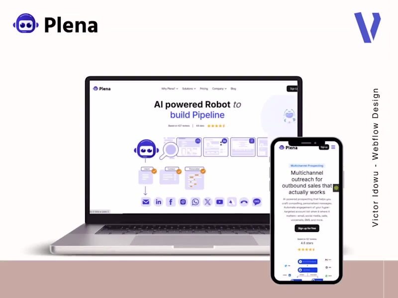 Cover image for PLENA AI-Powered Sales Automation - SaaS Webflow Website