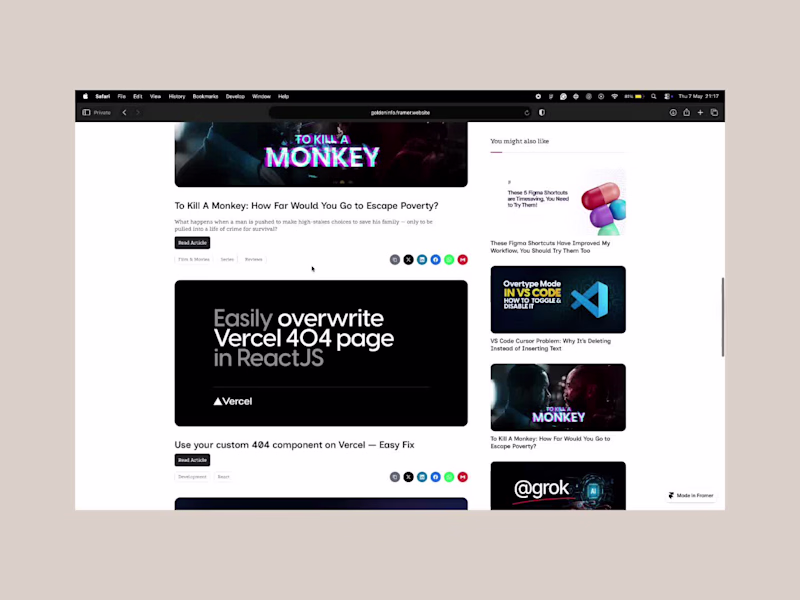 Cover image for Framer Blog Design & Development | Figma to Framer