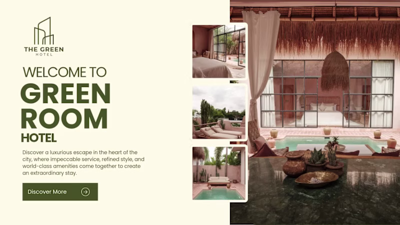 Cover image for The Green Room Hotel... Turning Calm Luxury Into a Visual La...