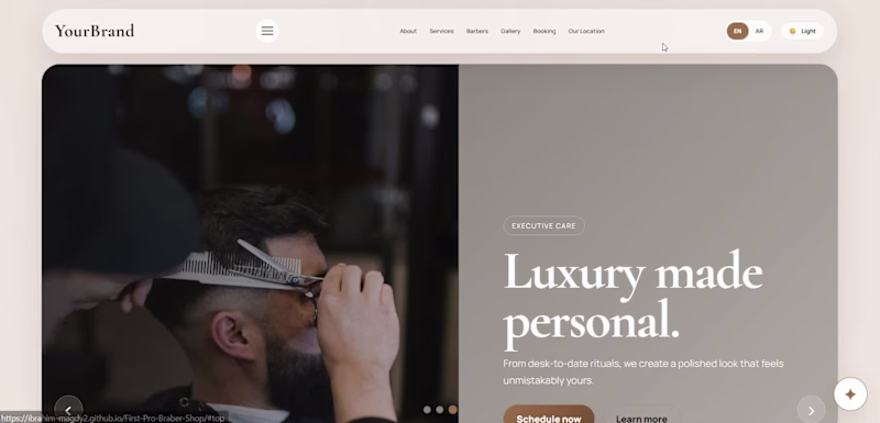 Cover image for Modern Barber Shop Website
