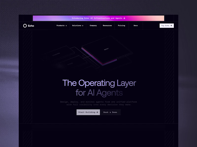 Cover image for Echo AI Agent Infrastructure Homepage Design