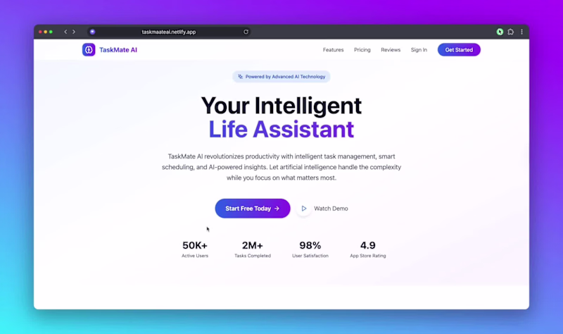 Cover image for TaskMate AI - Intelligent Life Management Assistant
