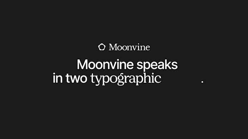 Cover image for Moonvine runs on two typography