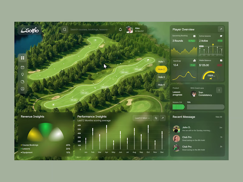 Cover image for Modern Golf Booking Platform UI/UX Design
