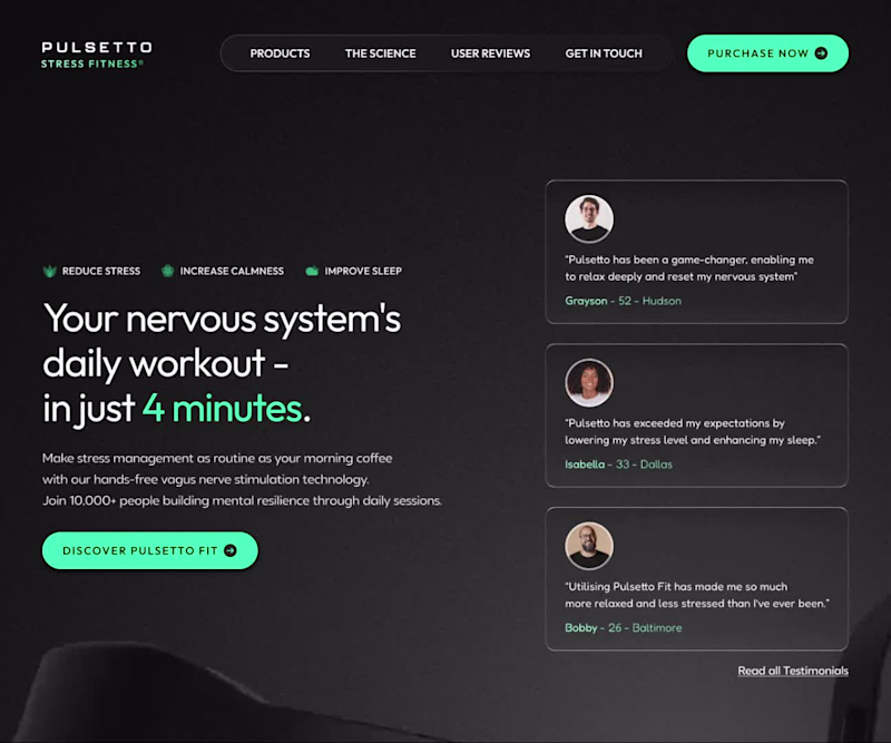 Cover image for A sizzle reel I created for Pulsetto (we're actually startin...