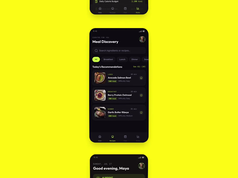 Cover image for Mobile app design - AI Nutrition App