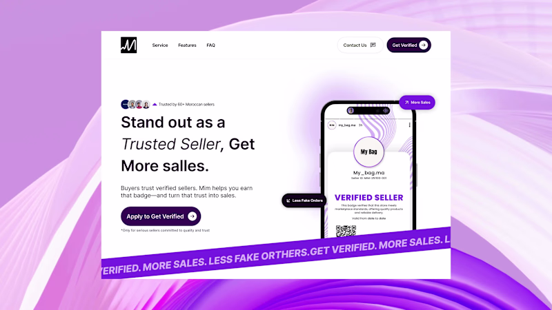 Cover image for Mim – Marketplace: Landing Page Design and building