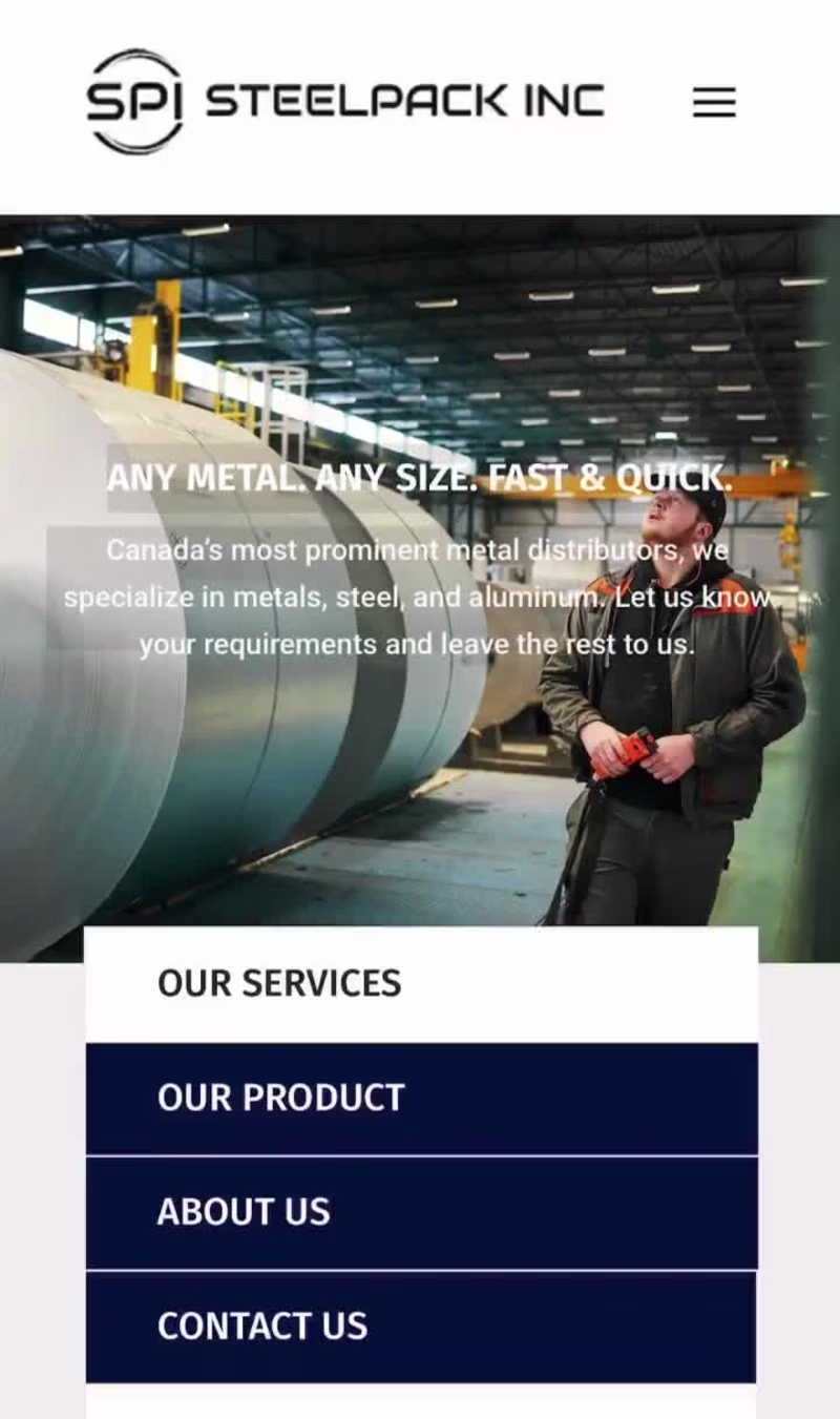 Cover image for Website Design for Canadian Steel Distributor