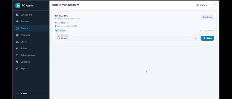Cover image for Water Delivery App - Admin