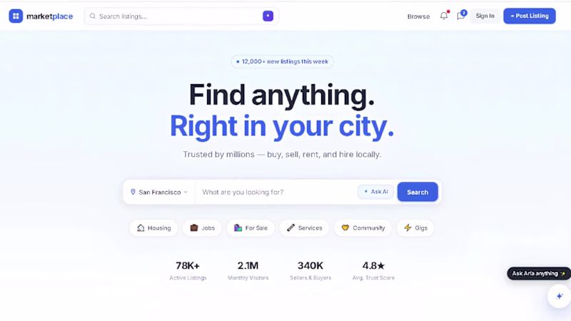 Cover image for AI-Powered Local Marketplace UX/UI Redesign
A