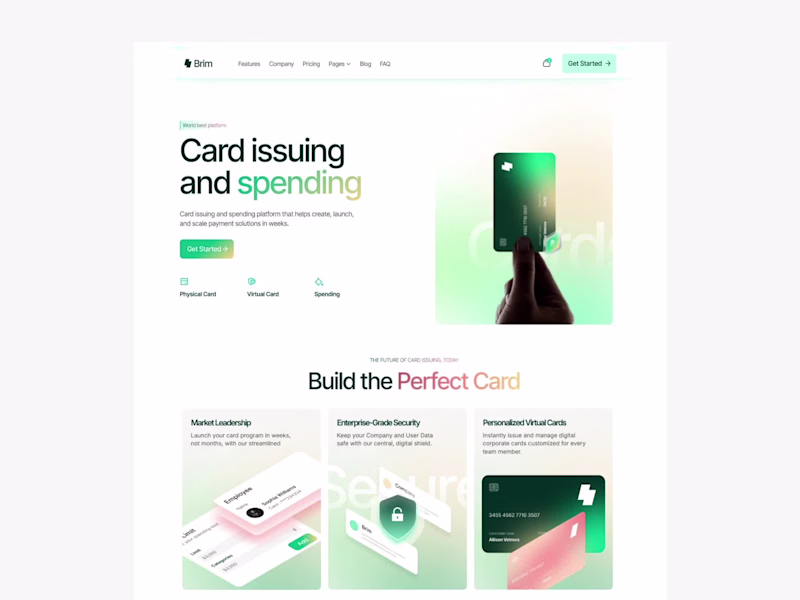 Cover image for Brim - Fintech SAAS Website