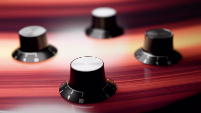 Cover image for Guitar knobs turning, jittered depth