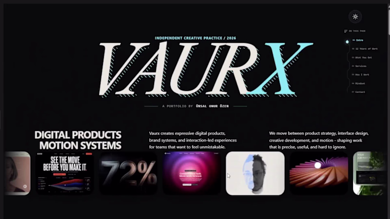 Cover image for Vaurx — Personal Portfolio Built