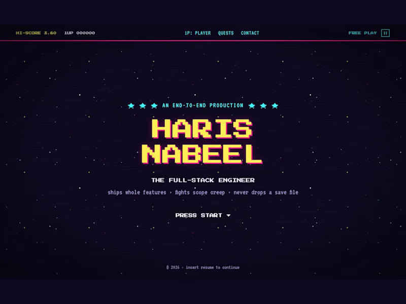 Cover image for Arcade Portfolio: my developer site built as a retro game