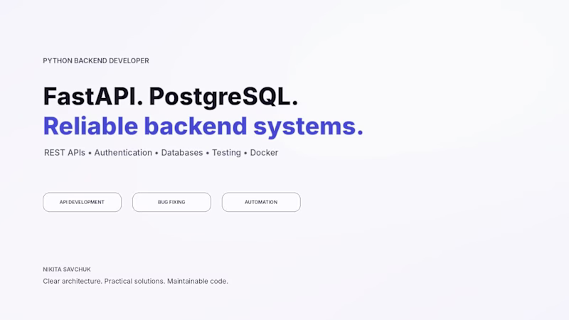 Cover image for Building reliable backends is what