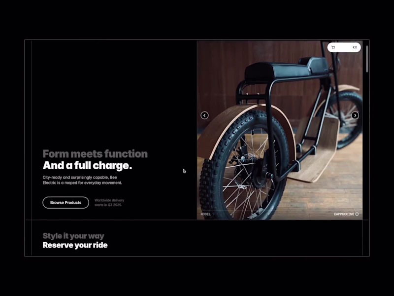 Cover image for Product Website for Bee Electric bikes