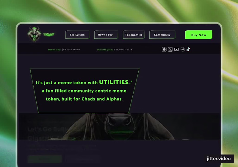 Cover image for Gigatalik Meme-token landing page design