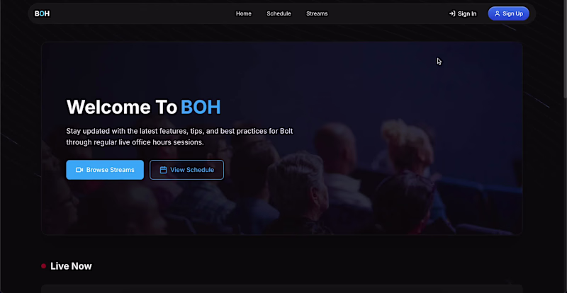 Cover image for BOH - Bolt Office Hours Platform