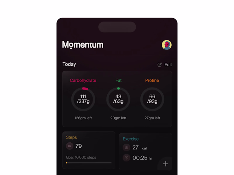 Cover image for Momentum Health & Wellness app design project. How are the m...