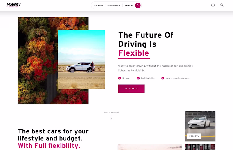 Cover image for The work I did for AutoNation Mobility. Micro leasing for on...