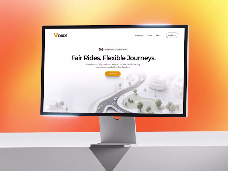 Cover image for VeyRide - Landing Page Design
