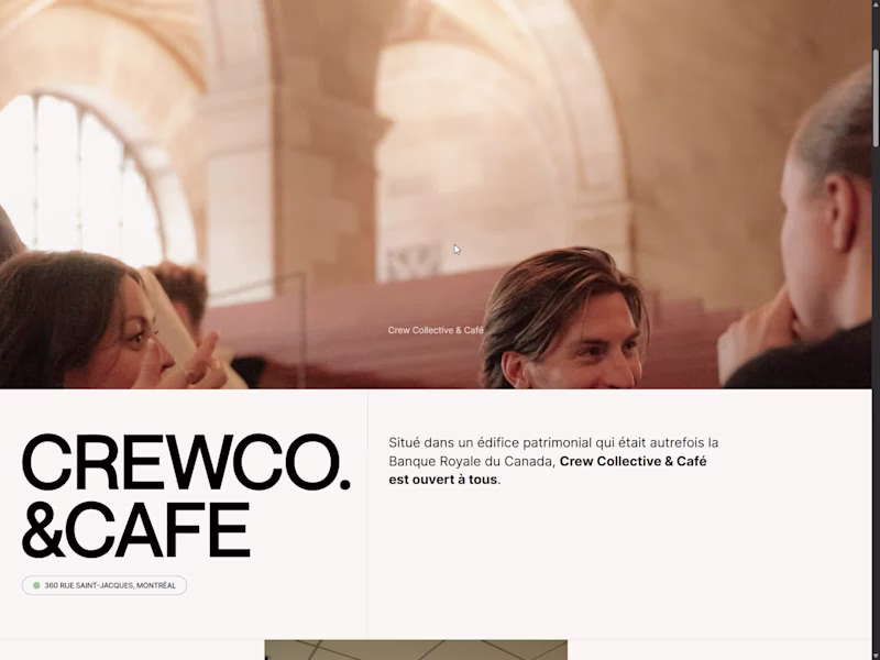 Cover image for Crew Collective & Café Website Redesign