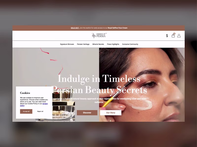Cover image for Project Title: Essence Persia | Luxury E-Commerce (0-to-1 Bu...