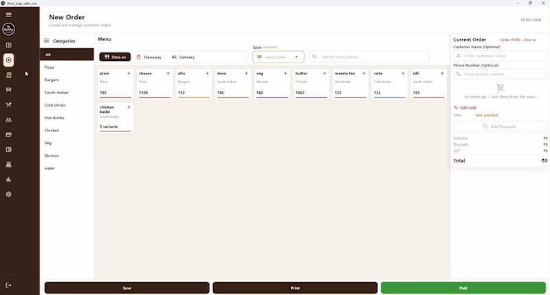 Cover image for Development of Custom POS and CRM System for Thirst Trap Café
