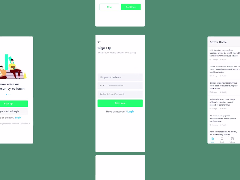 Cover image for Learning App with Personalised Content