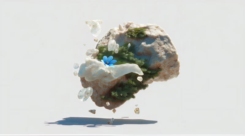 Cover image for Design a Hero Asset: Spinning Stone with Growing Flora