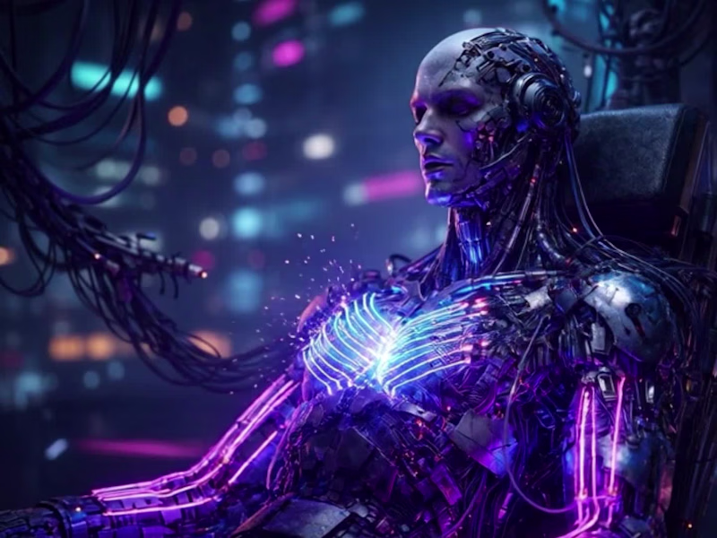 Cover image for Cinematic AI cyborg portrait focused