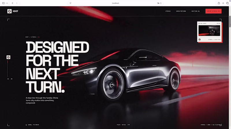 Cover image for Storia
MOTION.
REIMAGINED.

A compact electric vehicle shaped
