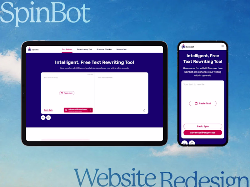 Cover image for SpinBot SaaS Website Redesign