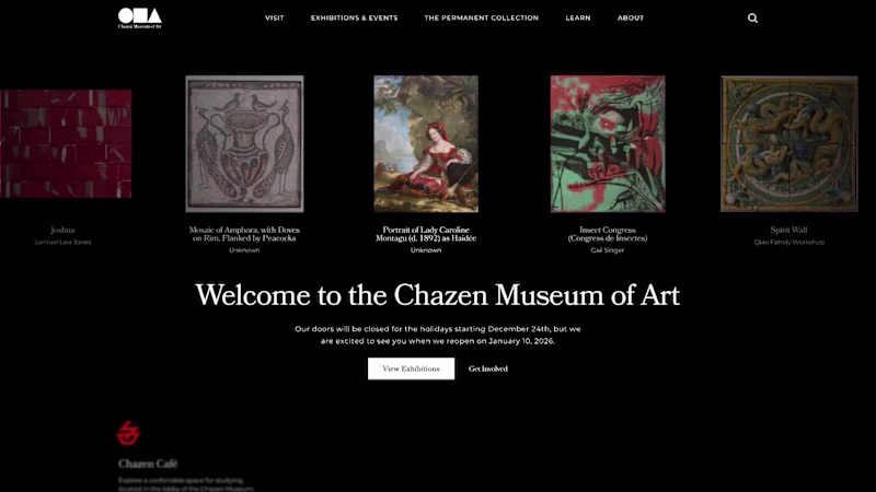 Cover image for Decided to update the landing page for the Chazen Museum of ...