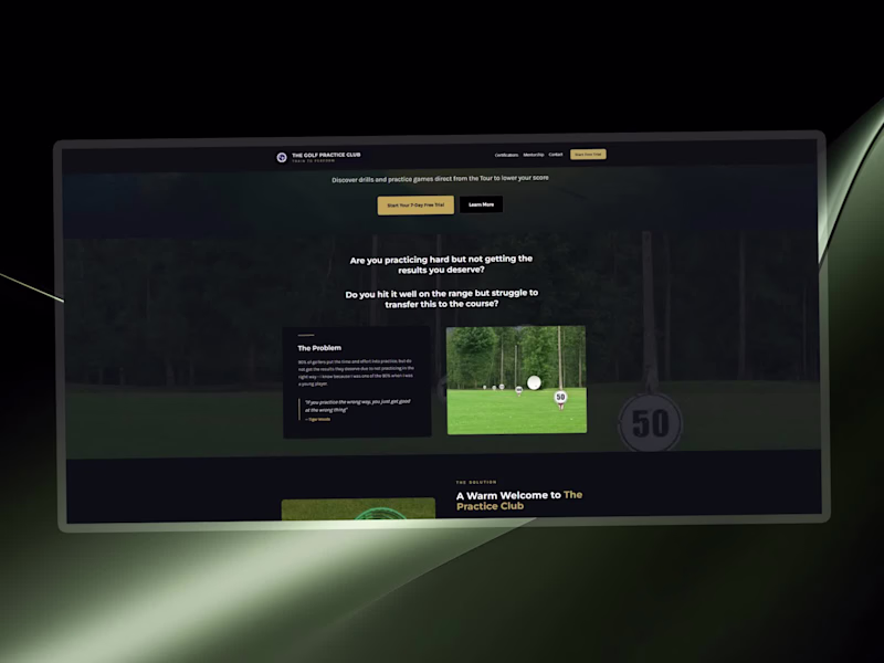 Cover image for Kajabi Landing Page Revamp for The Golf Practice Club