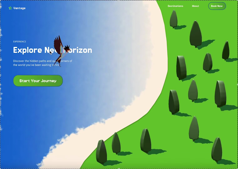 Cover image for Built a nature-inspired hero section